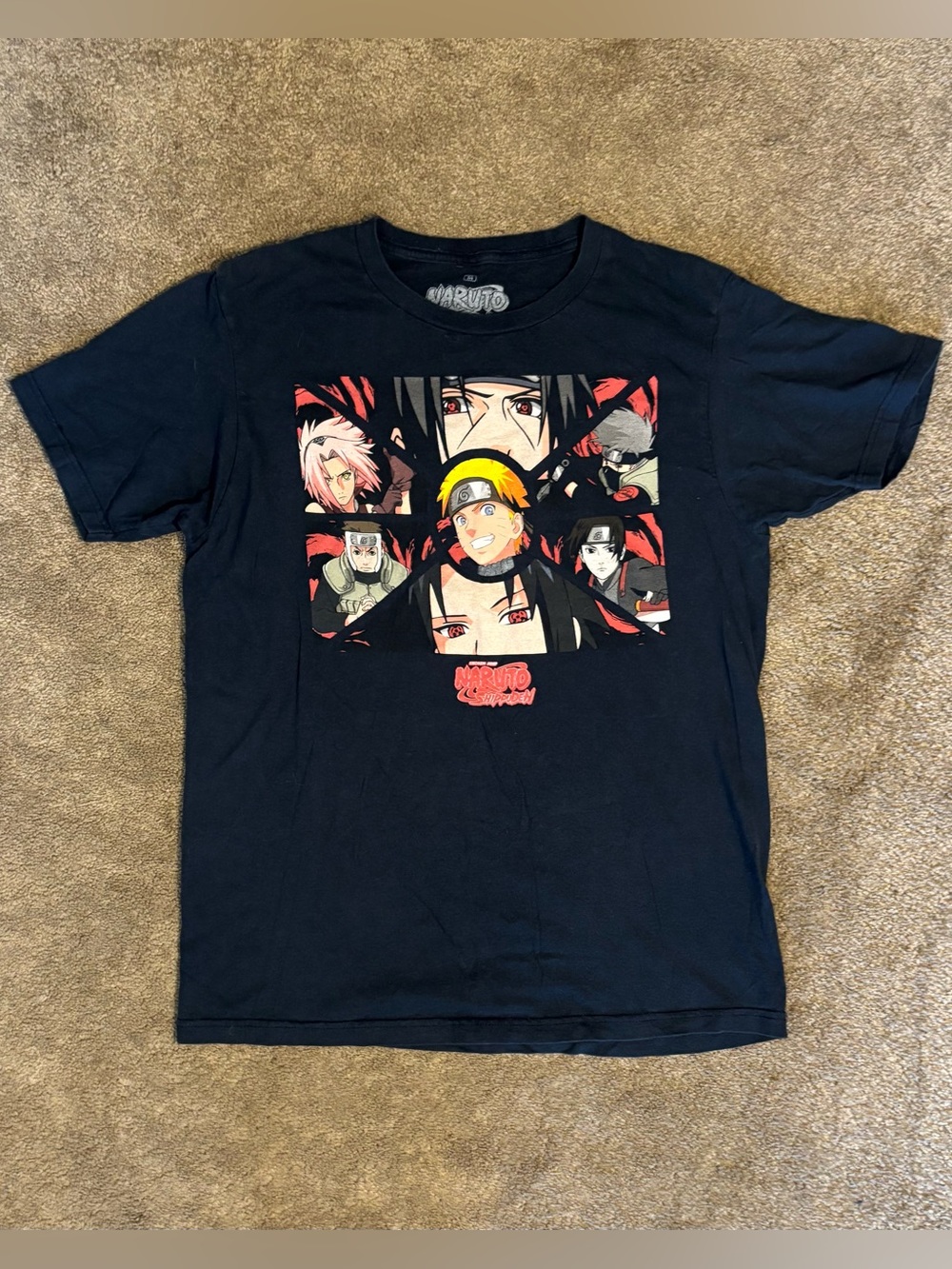 Naruto Shippuden Graphic T Shirt Mens Medium Cotton Crewneck